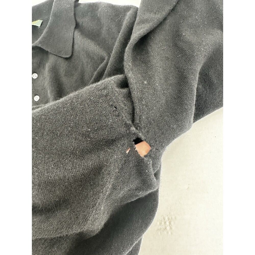 Daniel Bishop 2 Ply Cashmere Sweater Mens Sz XXL *Needs Repair* Has Holes Black - Picture 6 of 16